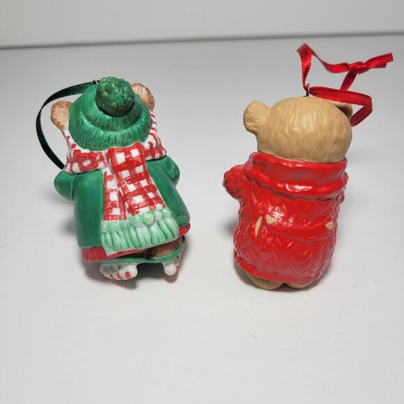 2 Hallmark Sugar Bear Bell Ornaments Vintage Christmas - Picture 4 of 6